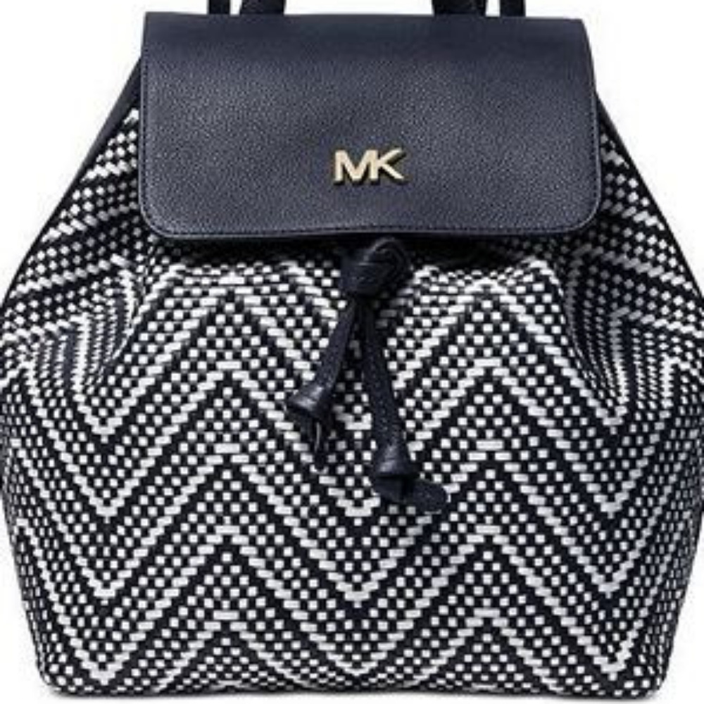Michael Kors Junie Chevron Leather Flap Backpack - Picture 1 of 4